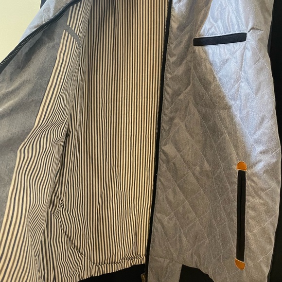 Aldo Blue Bomber Jacket with Quilted Design and Stand-Up Collar - Picture 9 of 10